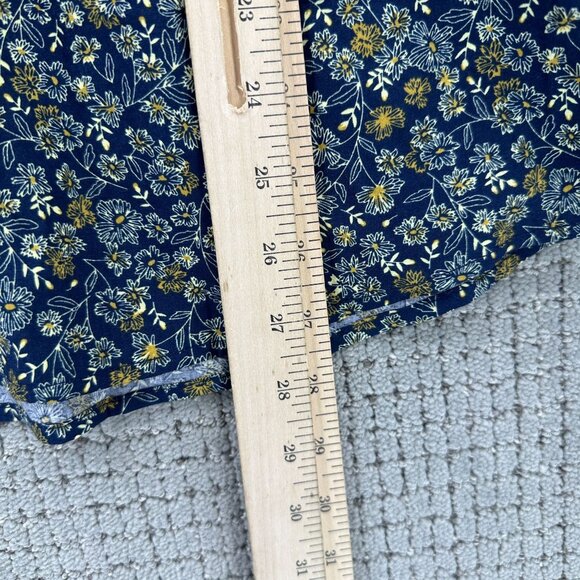 Jogal Shirt Mens Size Medium Navy Yellow Long Sleeve Button Down Floral Cotton - Picture 7 of 10